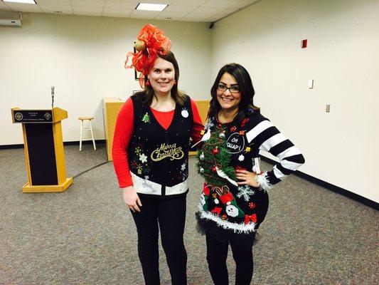 Affinity won second place in the ugly sweater contest in Alvin, TX