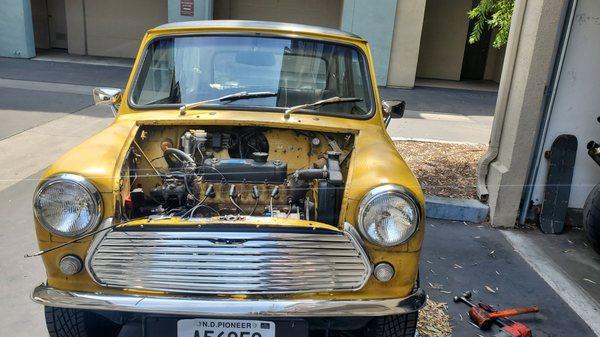 1975 mini cooper engine removal