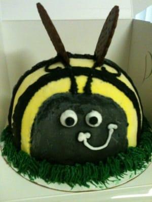 $26.99 (includes tax) small bumble bee ice cream cake. Serves 6-8. Sign up your email for a $3 off coupon.