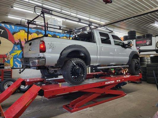 Full size trucks are no problem for our alignment techs.