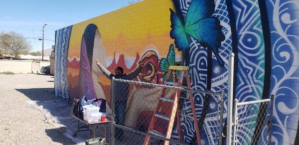 New Mural in Progress at Tucson.Computer on Saint Mary's Road