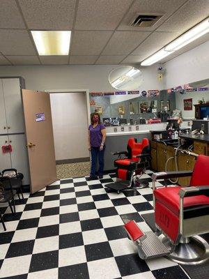 Terry, the proprietor of the Thatcher Bldg. Barbers