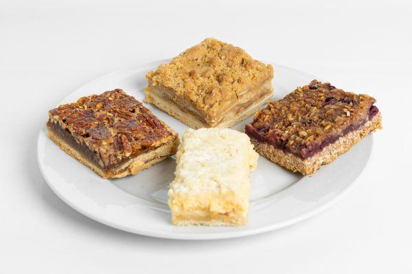 Pecan, Apple, Granola Cherry and Lemon Bars