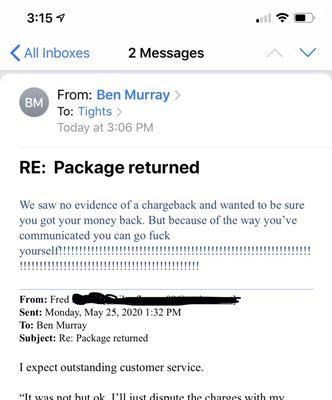 Email from the owner.