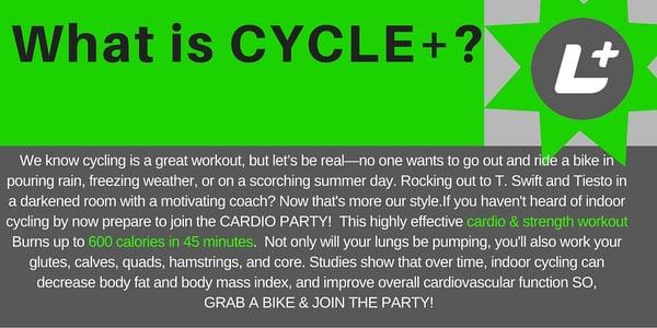 Indoor cycling is an amazing low impact high intensity way to burn up to 600 calories in 45 minutes.  Join the cardio party TODAY!