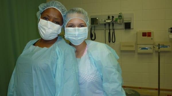 Medical Assisting students getting hands-on experience.