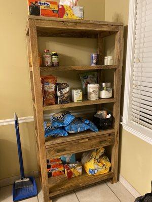 My gorgeous new pantry! Our kitchen is on the smaller side, so it's nice to have a place for the bigger items.