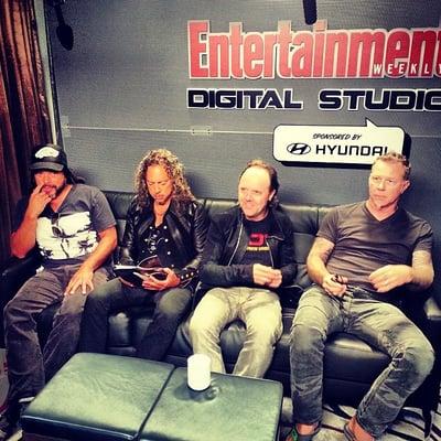 Metallica came by to visit the Entertainment Weekly Digital Studio.  Comic-Con 2013 in downtown San Diego.