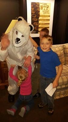 Polar bear and children