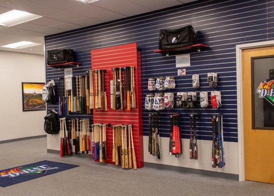 We have all type sof wood and aluminum bats available, batting gloves to go with them