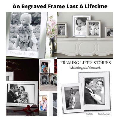 Engraved silver frames our speciality 
Rush service available