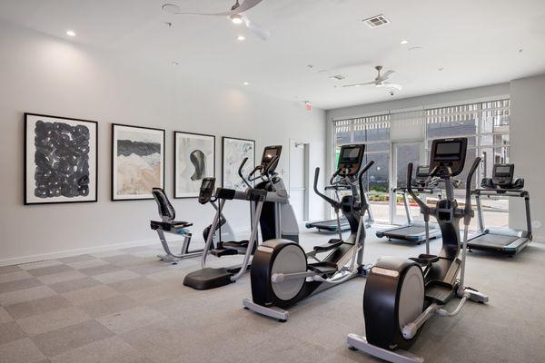 24-hour fitness center with state of the art fitness equipment and cardio equipment