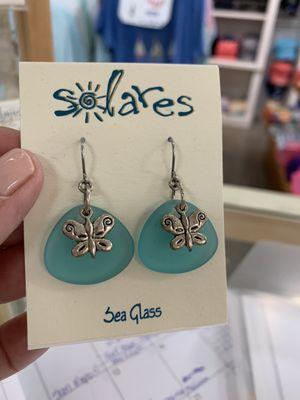 Sea Glass Earrings !  More to choose from @ The Beached Whale, Ocean Drive, Vero Beach, FL