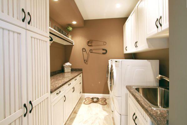 Check out this beautiful re-designed Laundry room by Upstage Design Services