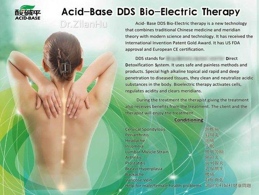 Please try our figured service: DDS electric massage_your body, therapist and DDS machine are connected as a circle, detox herb cream used.