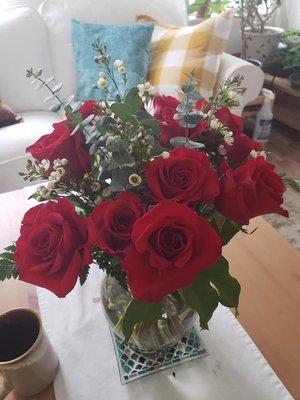 Valentine's day with a dozen roses