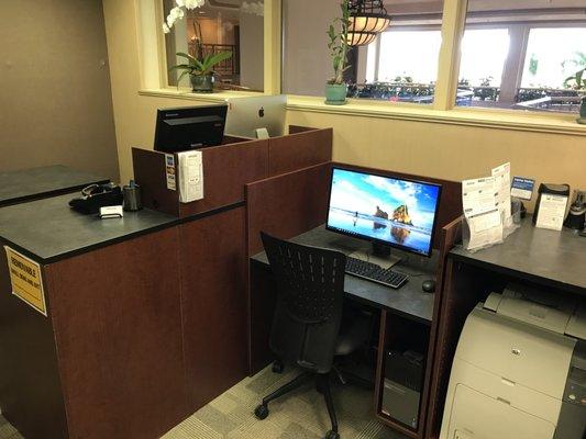 Staffed Business Center Workstation and Printer