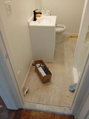 Vanity & sink installation and marble threshold installation