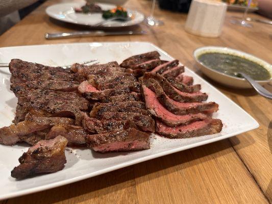 Grilled NY steak with Chimmichurri sauce