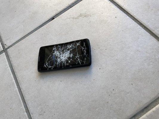 Broken phone by the repair owner