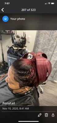 Lace wig with up do