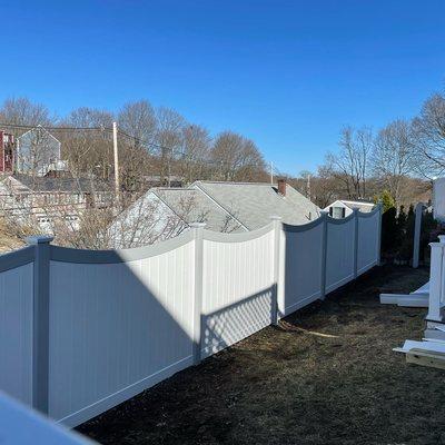 White and Grey Vinyl Fence