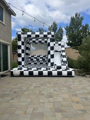 Checkered bounce castle