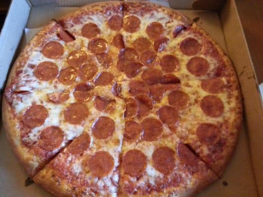 16" pizza with pepperoni - 11 bucks. What a deal!