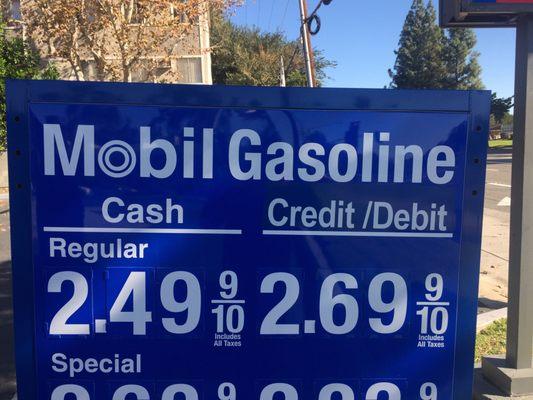 Cash & Credit Fuel Pricing