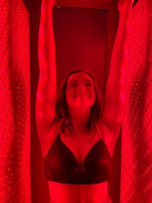 Red light therapy session