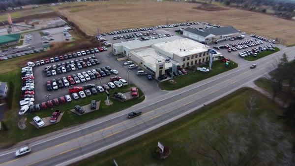 Aerial view of Moore Motor Sales