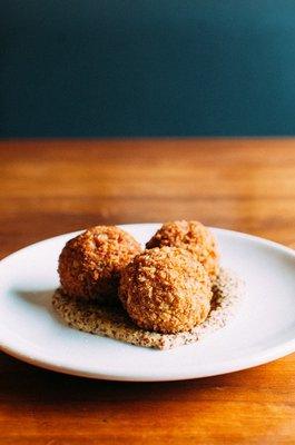 Boudin Balls. Served with Creole Mustard or Housemade Remoulade.