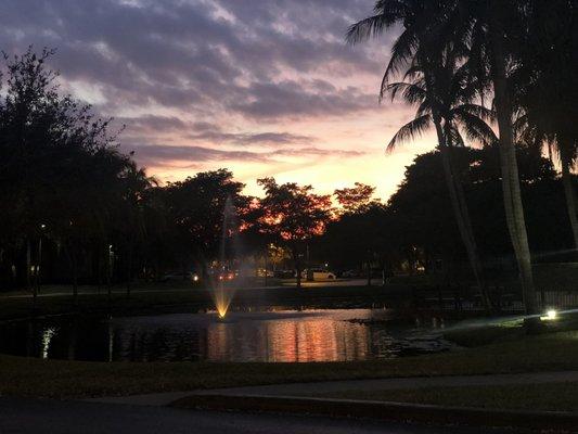 Sunset over lake