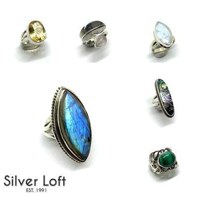 Sterling Silver Stone Rings