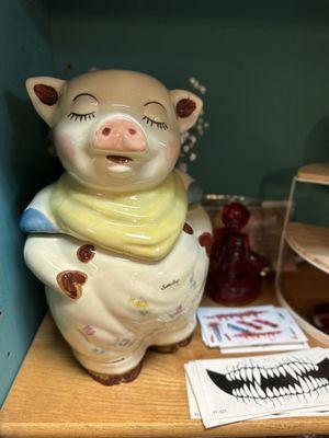 vintage cookie jar for the cute little pig