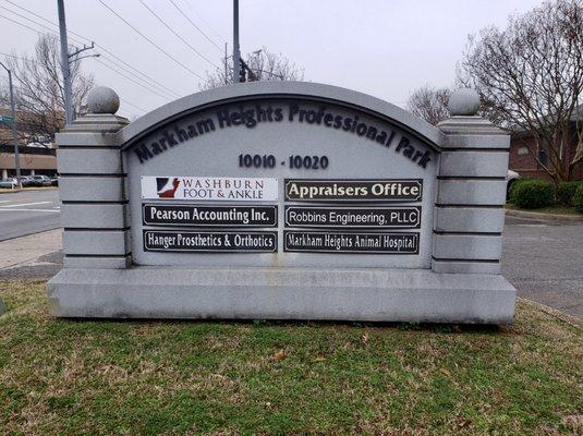 Sign on Markham heading west.