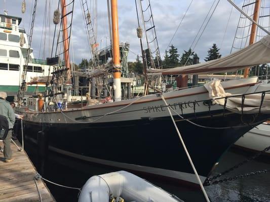 Beautifully restored sailing vessel.