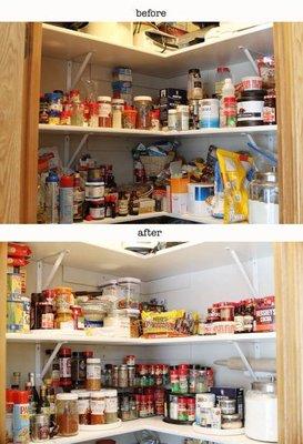 Before and after pantry cleaning and organization assignment