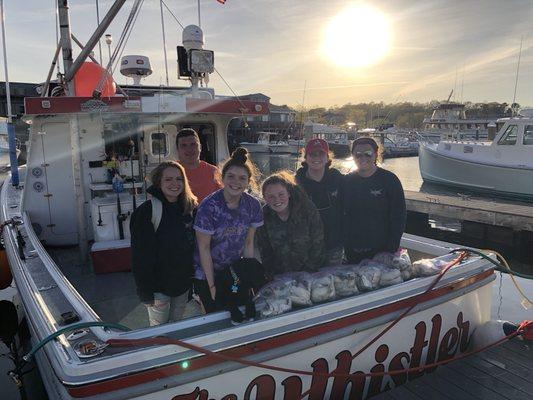 Bags of fillets on our Groundfishing Trips