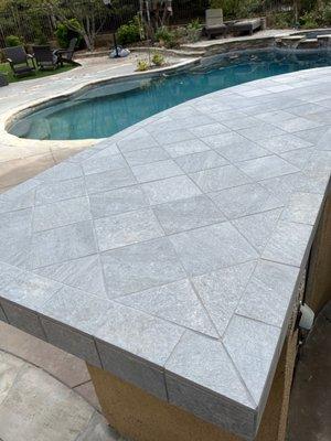 BBQ island tiling