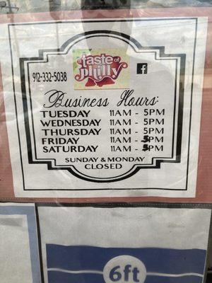 Updated business hours