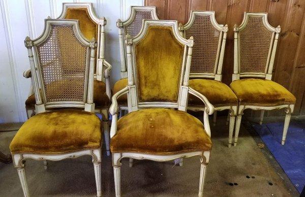 6 Louis XVI chairs by Karges, these chairs are in great condition and at a bargain price of $300