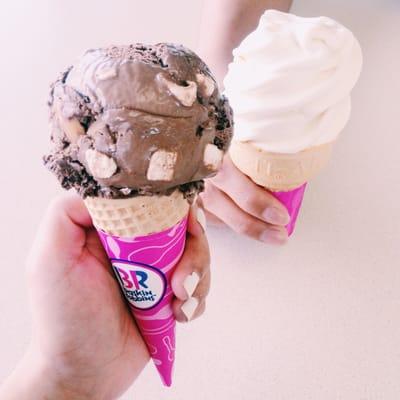 Rocky Road & Vanilla Soft Serve.