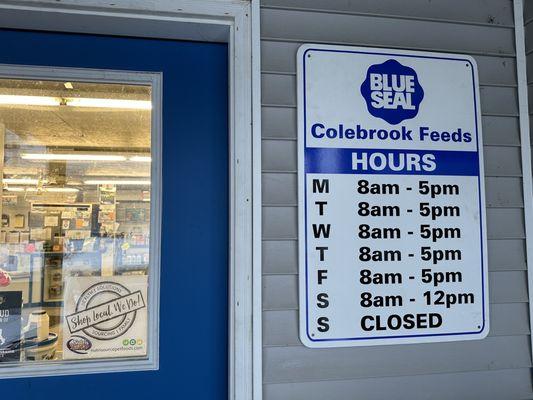 Blue Seal hours is operation.