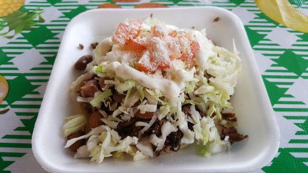 Gordita con birria! $2.50 5" gordita. Good flavor and worth the $2.50