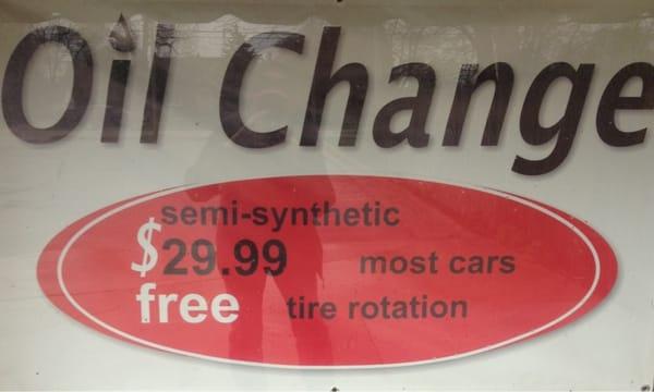 EVERY DAY OIL CHANGE SPECIAL Includes FREE Tire Rotation