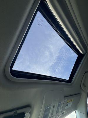 View from inside car