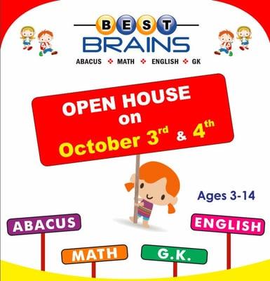 Open House on October 3rd & 4rth