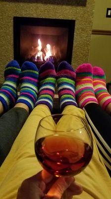 They brought the wine.l brought the massages and warm socks.