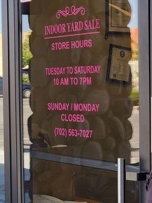 Store Hours.